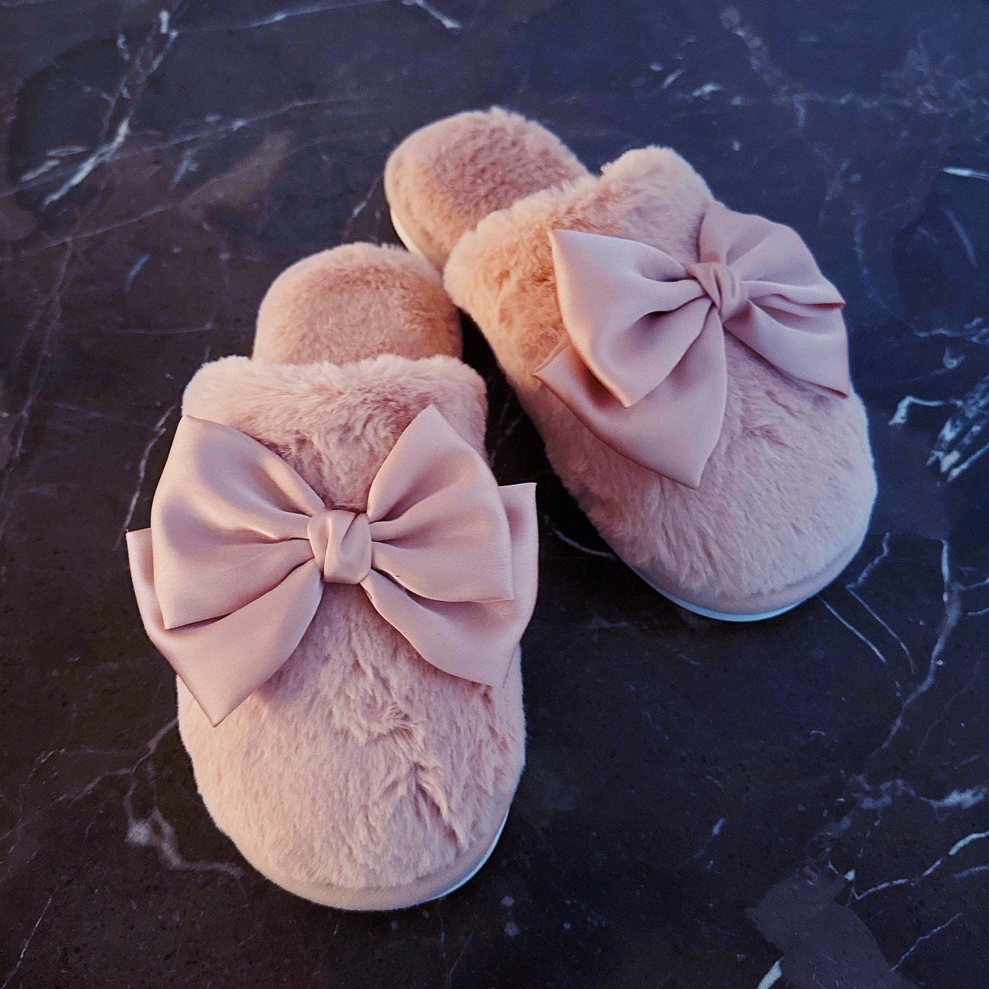 Satin Shine Fur Cozy Lounge Slippers