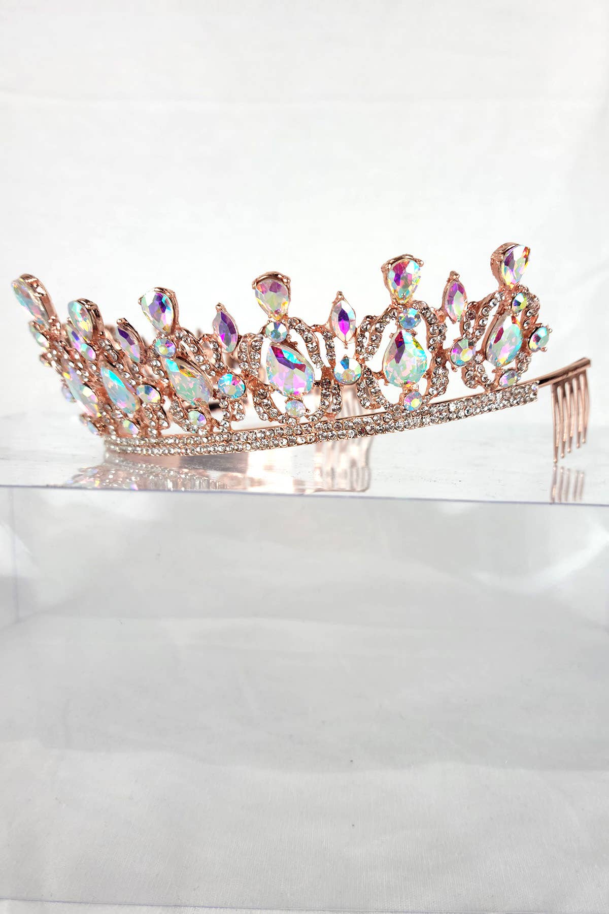 CR 165 HT939 Metal Tiara With Jewel Rhinestones.