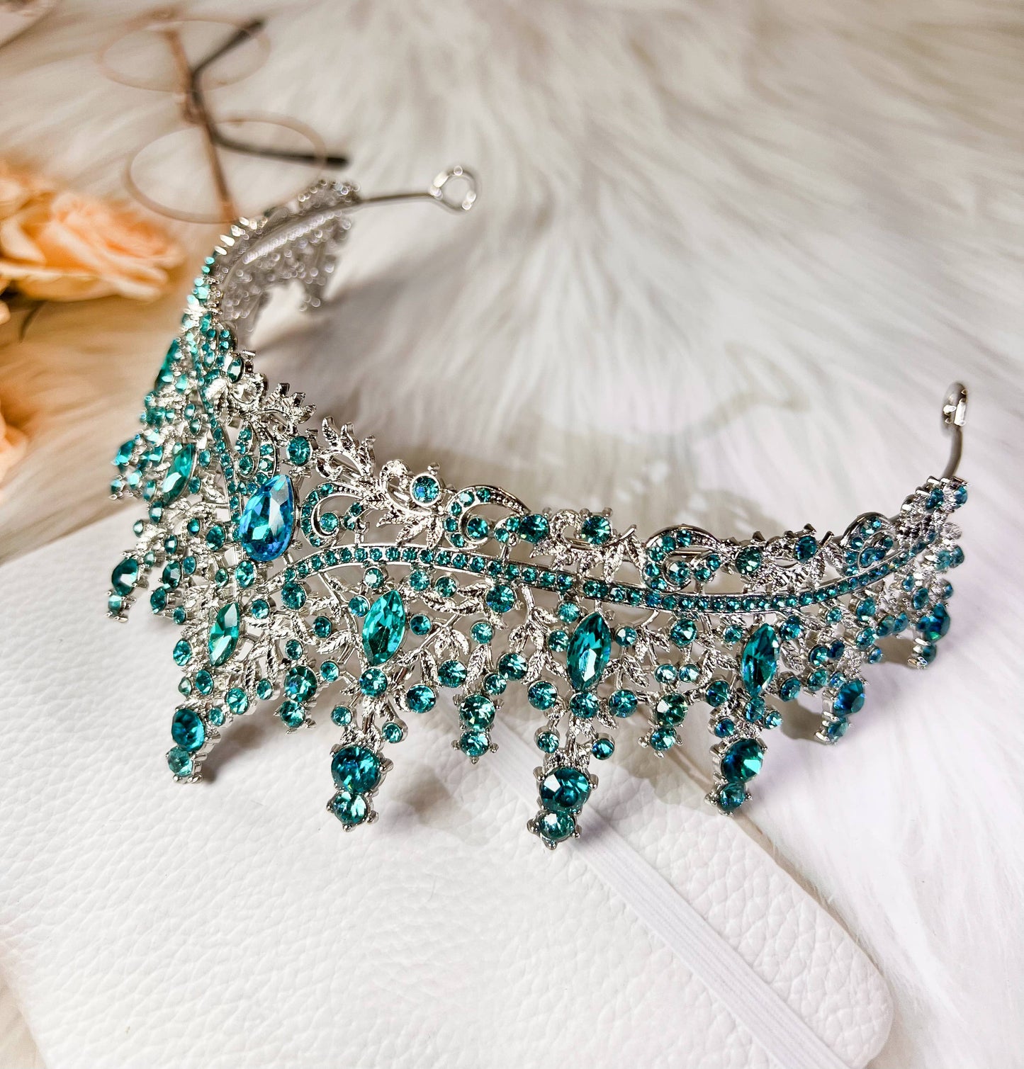 Ocean Blue Tiara, Royal Princess Tiara, Birthday Headpiece