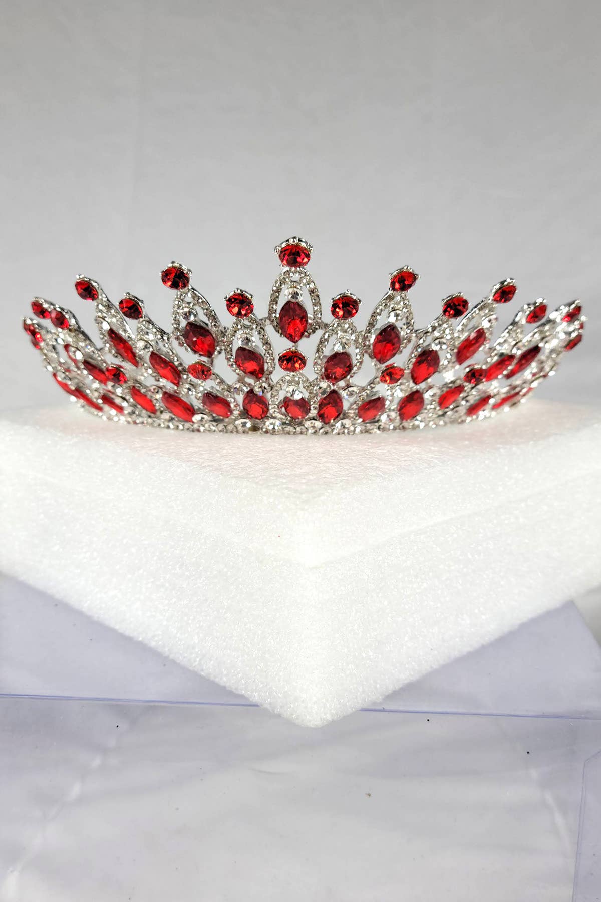 CR 158 HT974 Tiara with navy blue jewel rhinestones