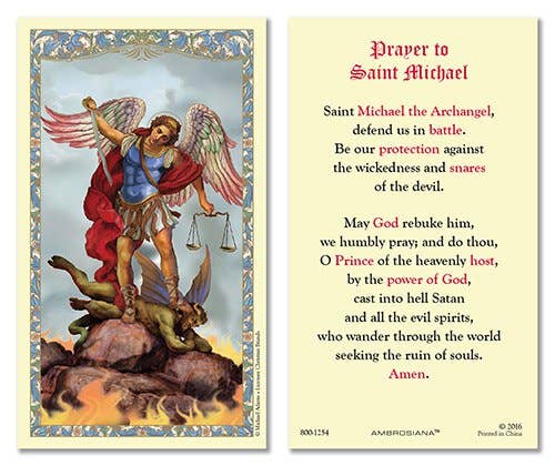 St Michael Prayer Card