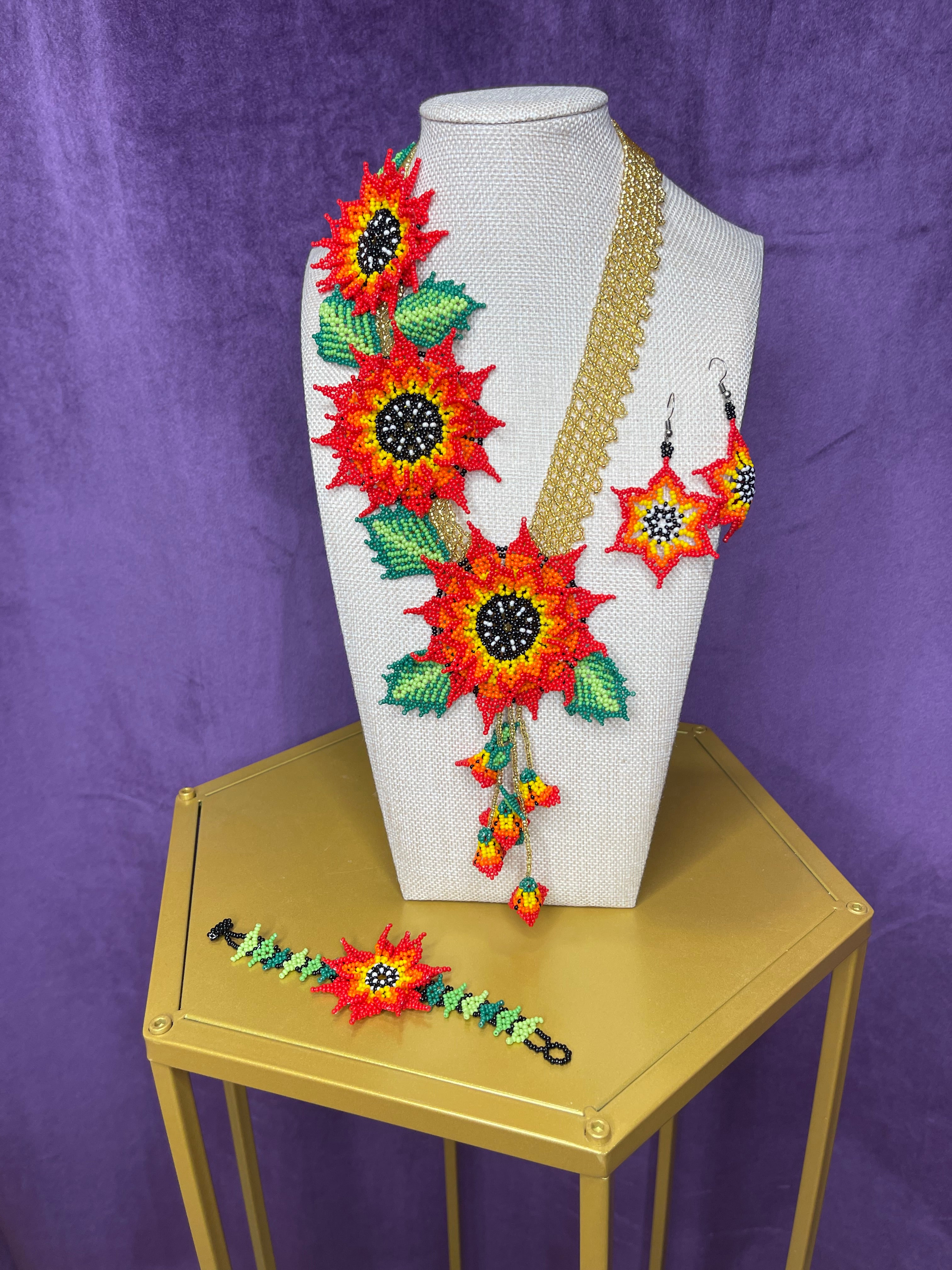 Seed bead Sunflower set