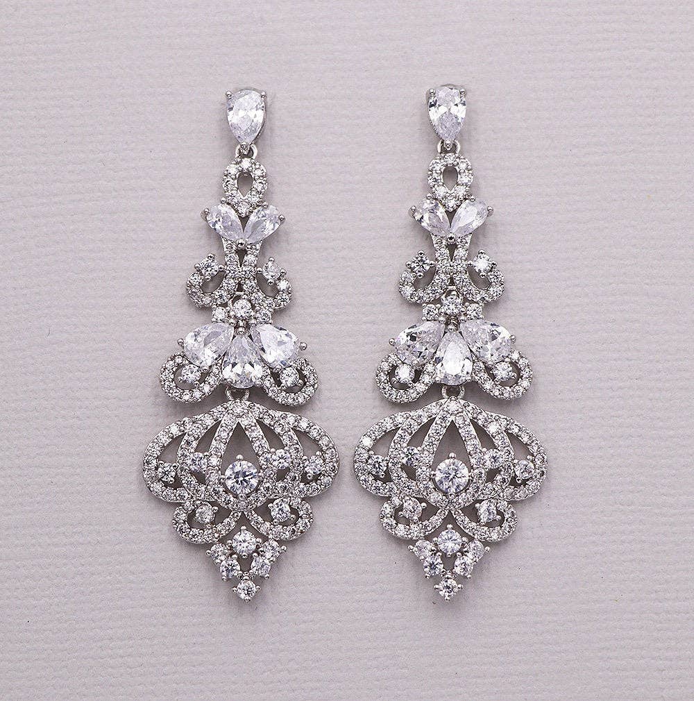 Paisley Chandelier CZ Earrings