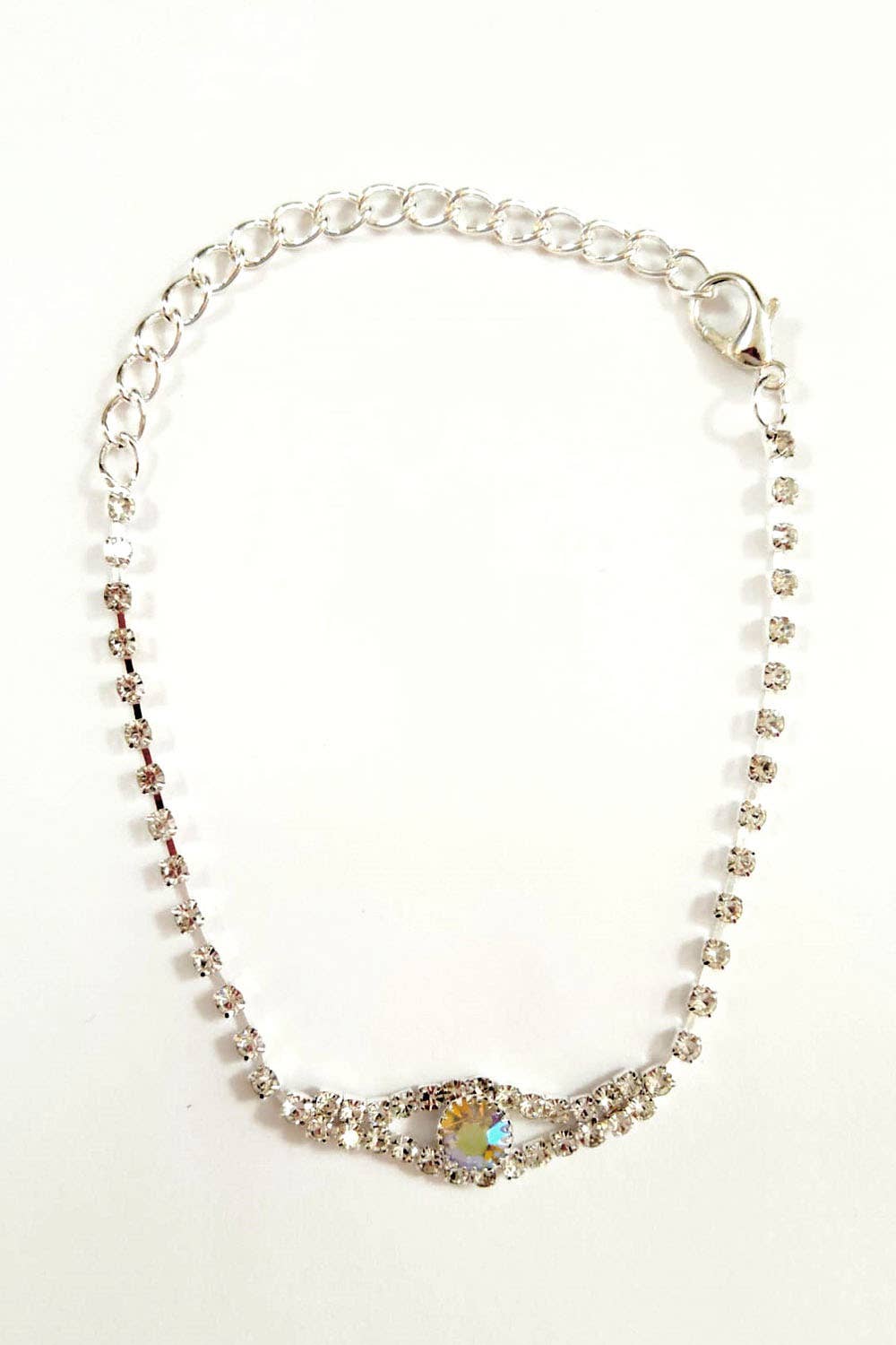 Metal Necklace, Earring, & Bracelet Set with Jewels JR3174-