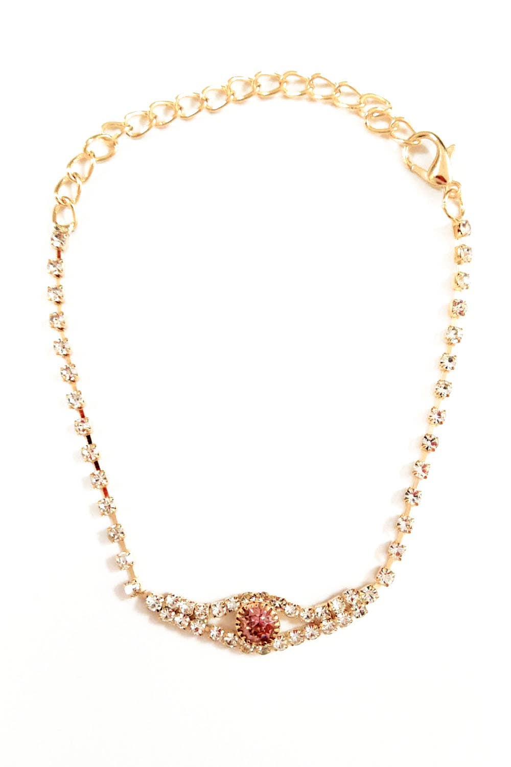Metal Necklace, Earring, & Bracelet Set with Jewels JR3174-