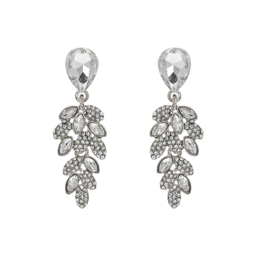 Teardrop Post Multi Rhinestone & Pave Drop Dangle Earrings