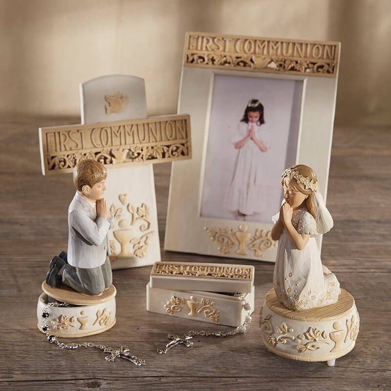 Remembrance 6" H First Communion Keepsake Box - Girl