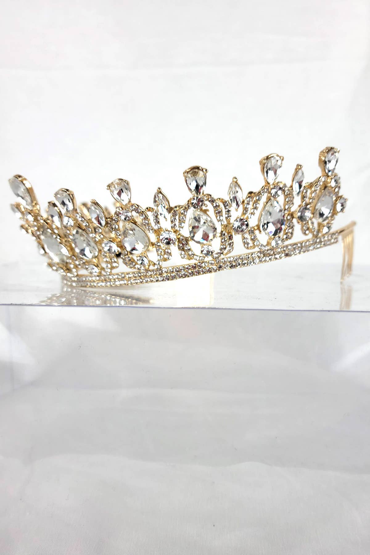 CR 165 HT939 Metal Tiara With Jewel Rhinestones.
