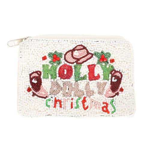 Christmas Western Themed Embroidered Coin Bag