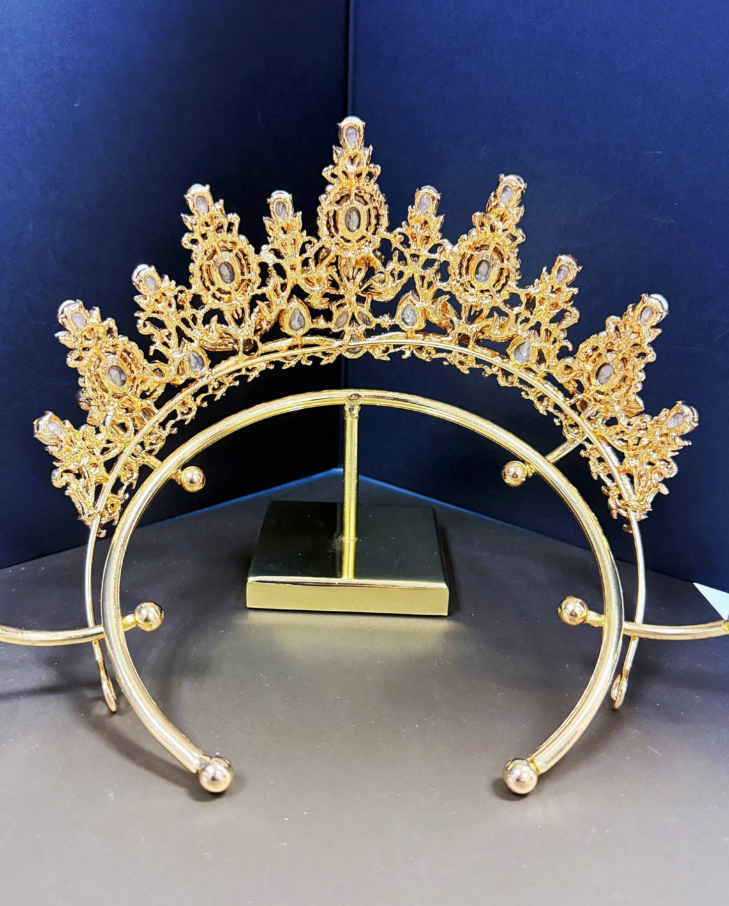Princess Floral Tiara, Birthday Crown, Amber Crystal Tiara
