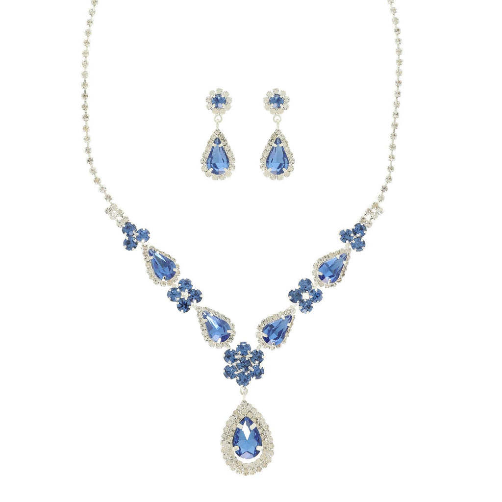 Teardrop Crystal Statement Necklace Set