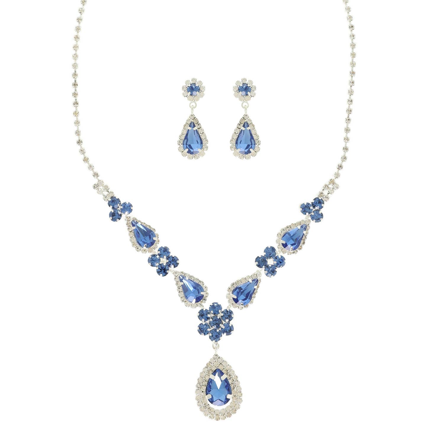 Teardrop Crystal Statement Necklace Set
