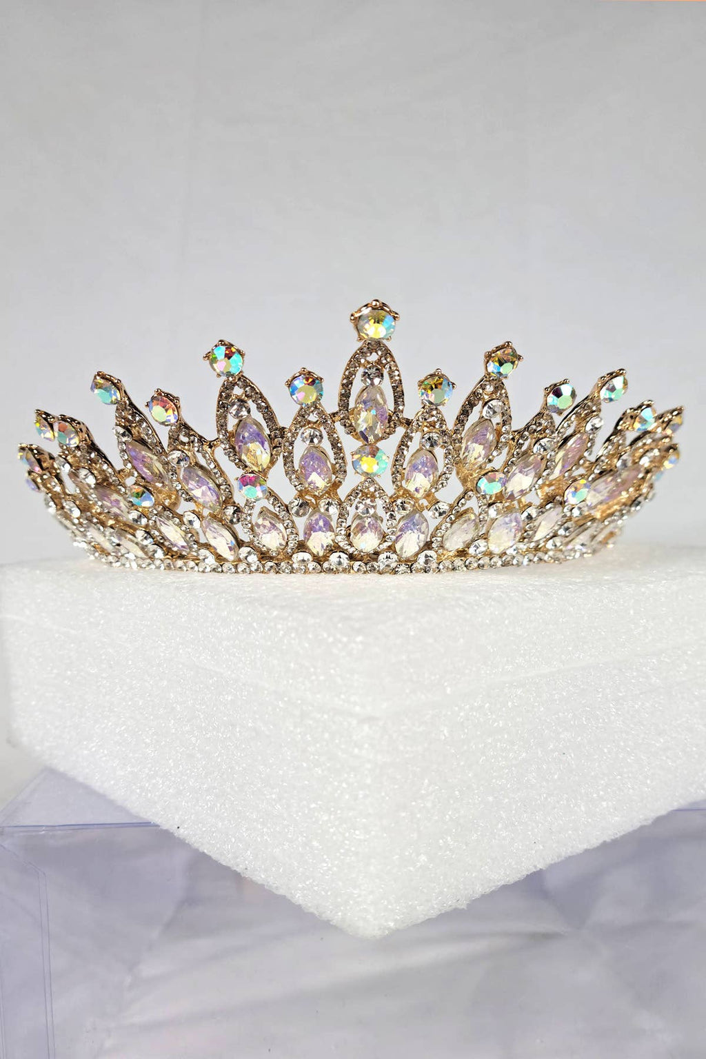 CR 158 HT974 Tiara with navy blue jewel rhinestones