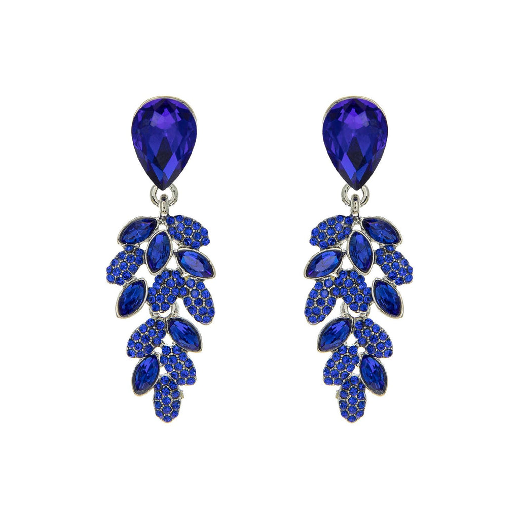 Teardrop Post Multi Rhinestone & Pave Drop Dangle Earrings