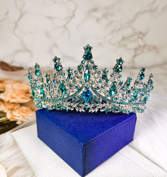 Ocean Blue Tiara, Royal Princess Tiara, Birthday Headpiece