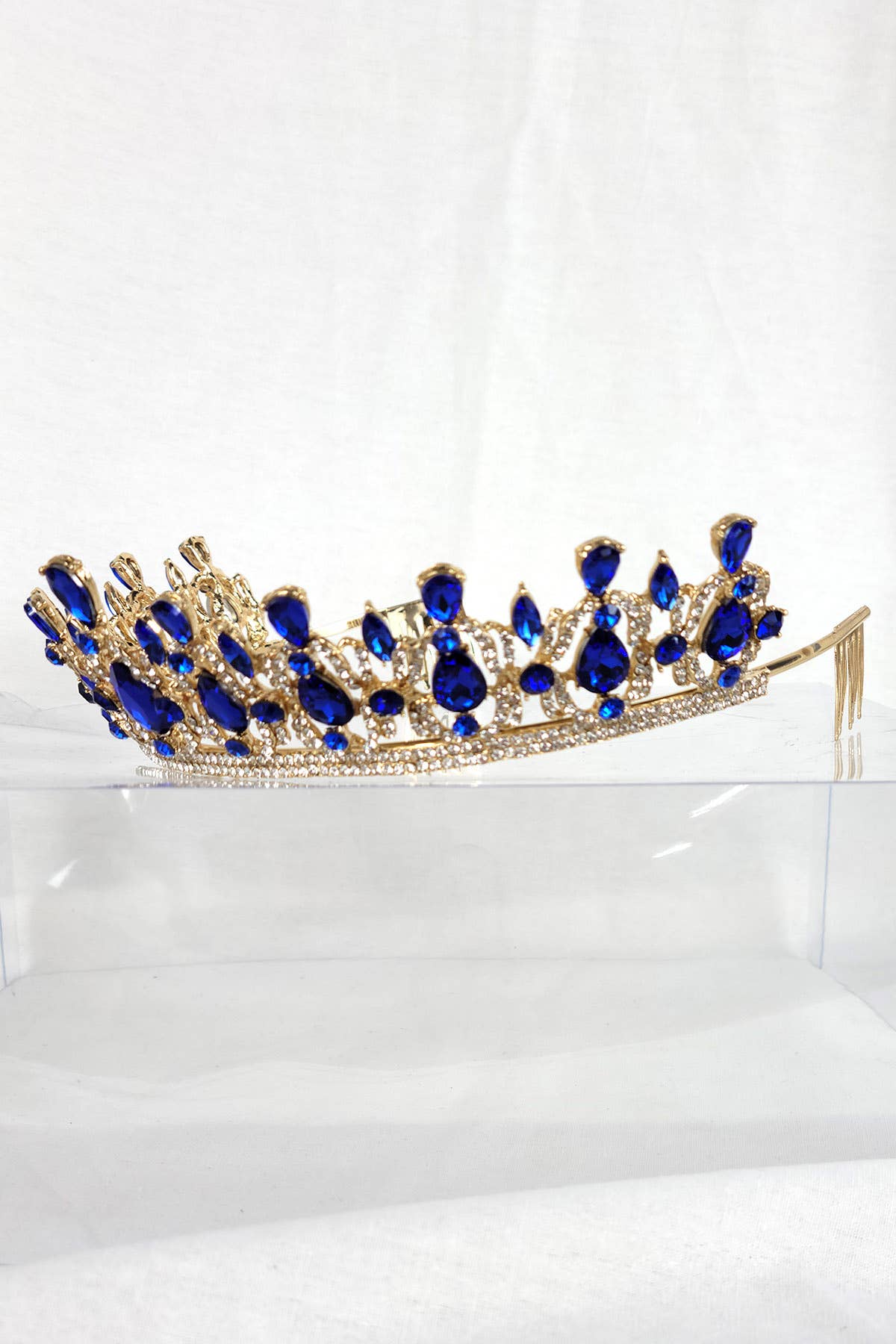 CR 165 HT939 Metal Tiara With Jewel Rhinestones.