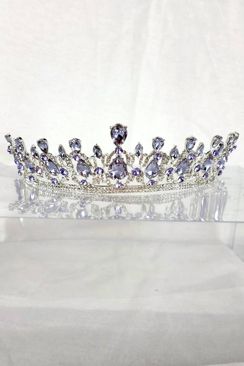 CR 165 HT939 Metal Tiara With Jewel Rhinestones.