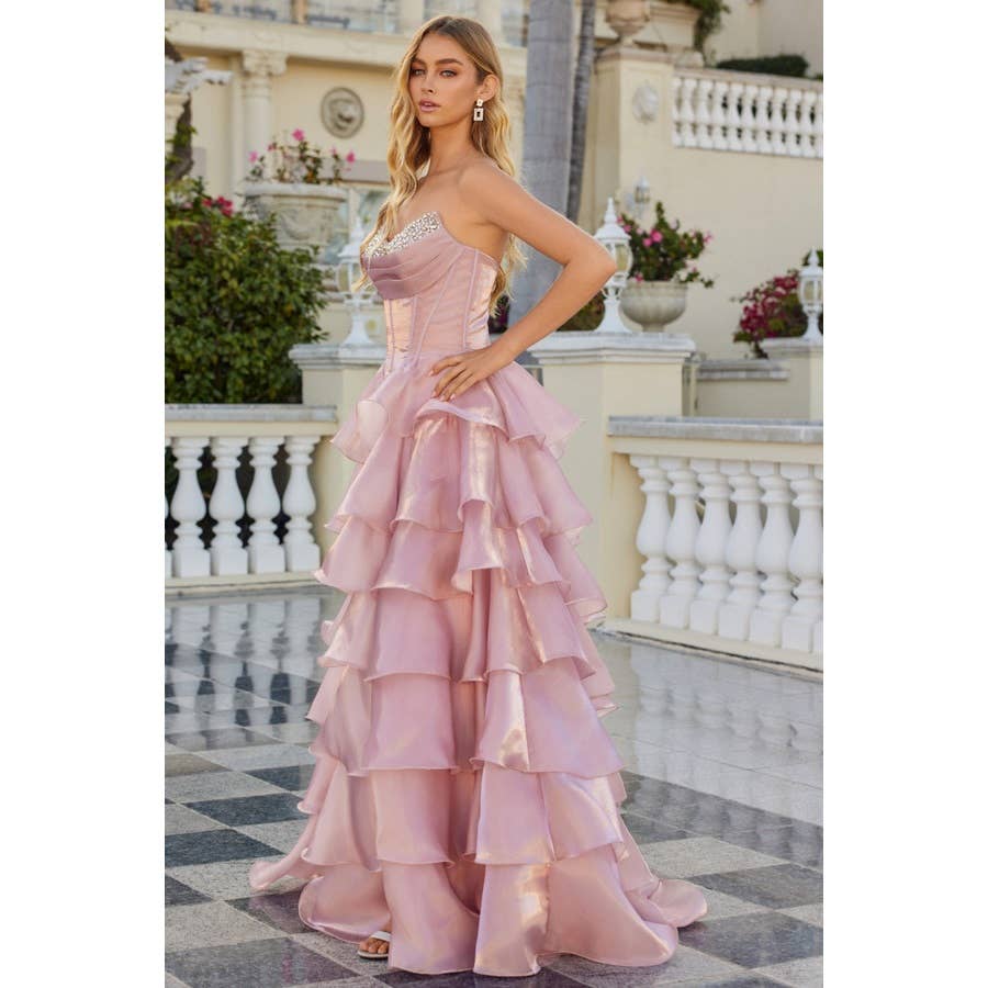 Baby Fox Juliet Gown JT2664S Blue Ruffles