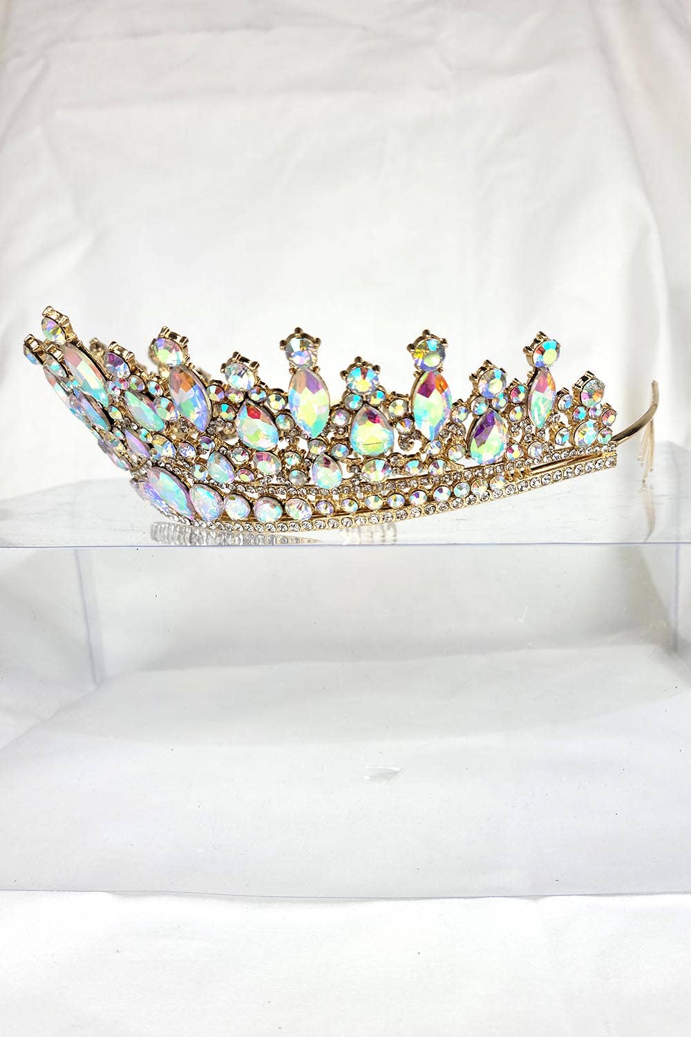 Gold/Crystal Tiara With Jewels - CR137