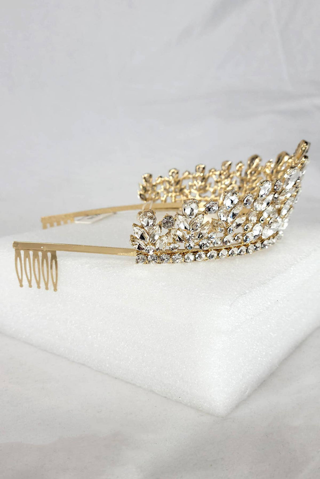 CR 163 HT971 Metal tiara with jewel rhinestones Lavender