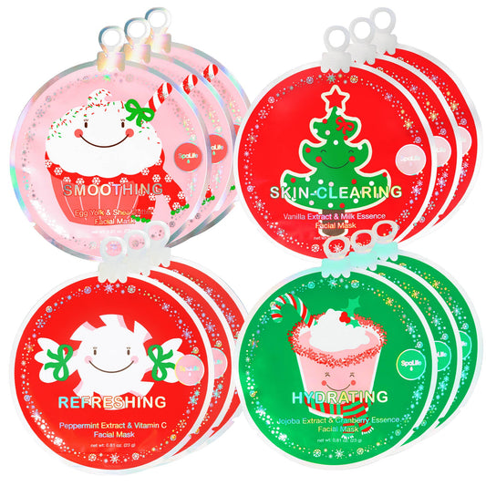 Christmas Holiday Stocking Stuffer Facial Masks 12 Pack