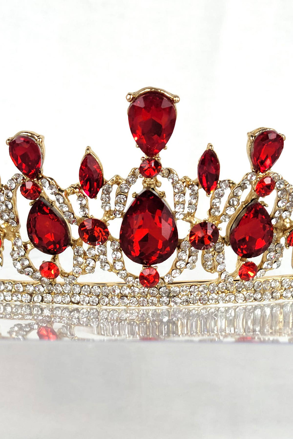 CR 165 HT939 Metal Tiara With Jewel Rhinestones.
