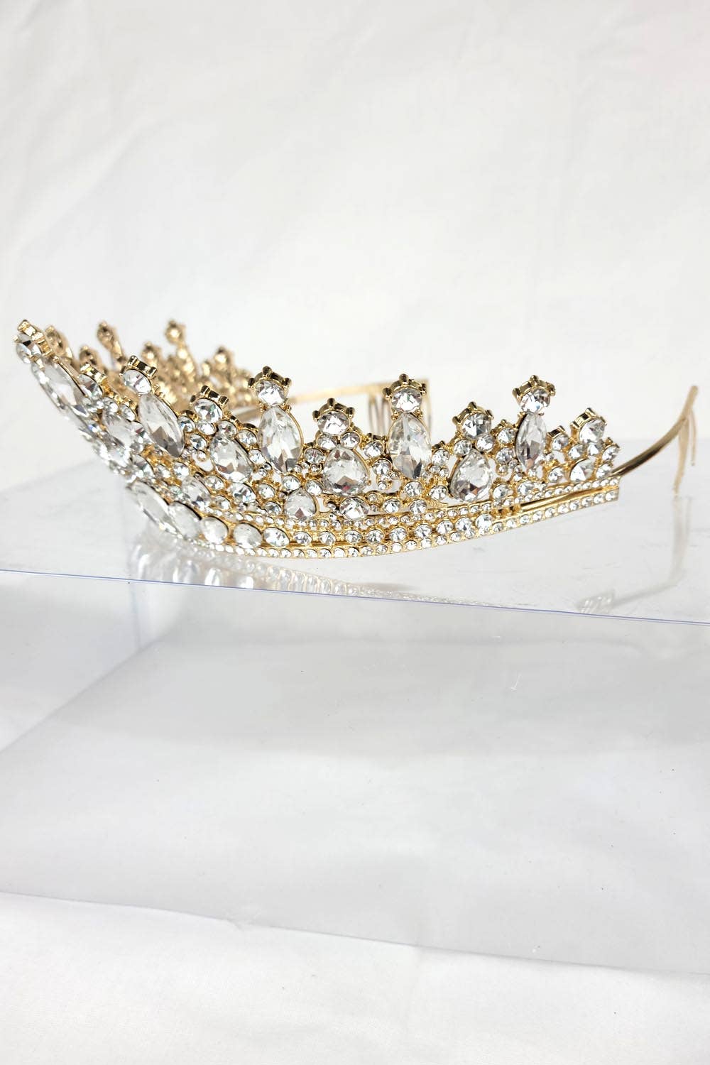 Gold/Crystal Tiara With Jewels - CR137