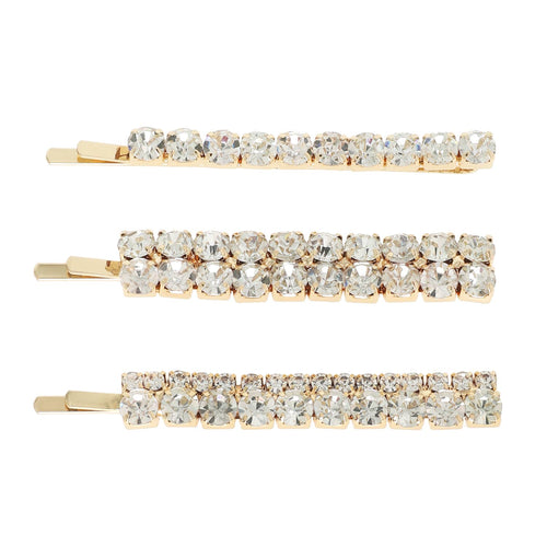 3-Pack Bridal Crystal Rhinestone Hair Pin Set