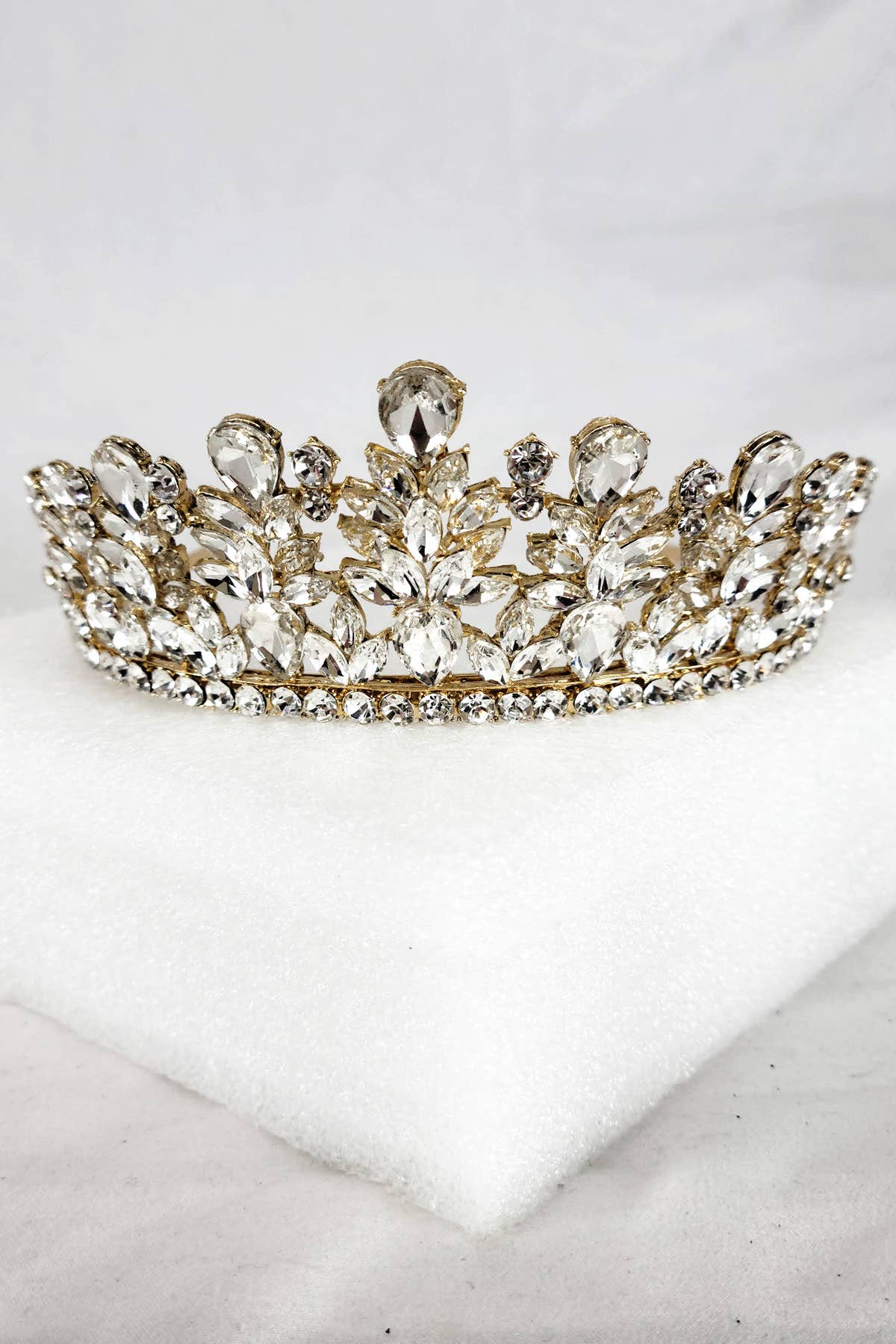 CR 163 HT971 Metal tiara with jewel rhinestones Lavender