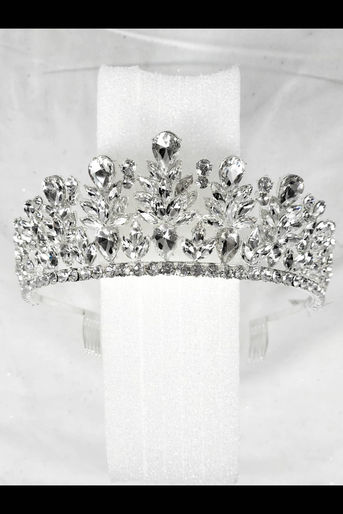 CR 163 HT971 Metal tiara with jewel rhinestones Lavender