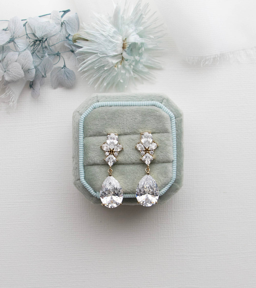Pear Drops CZ Earrings