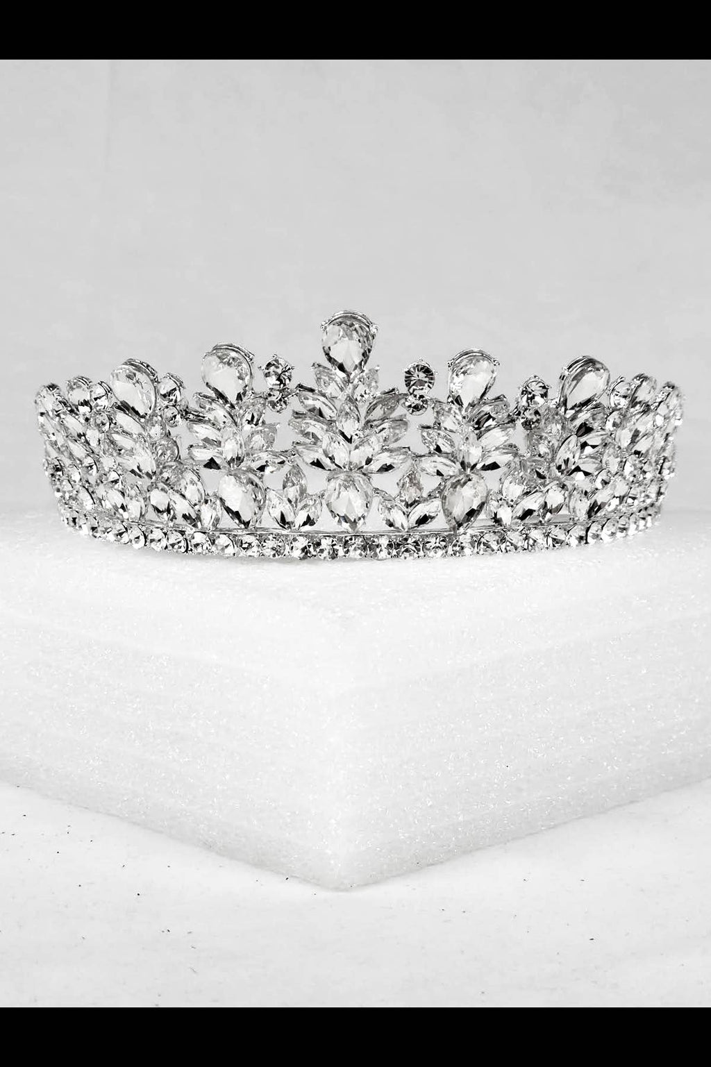 CR 163 HT971 Metal tiara with jewel rhinestones Lavender