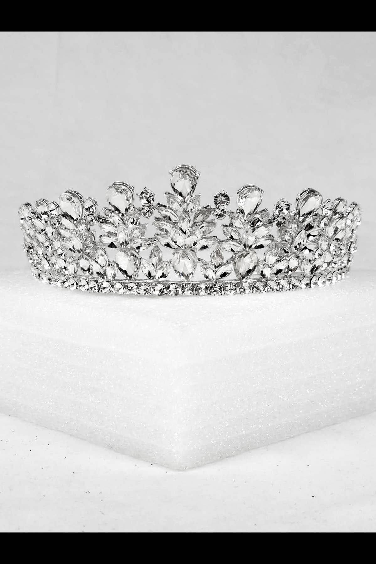 CR 163 HT971 Metal tiara with jewel rhinestones Lavender