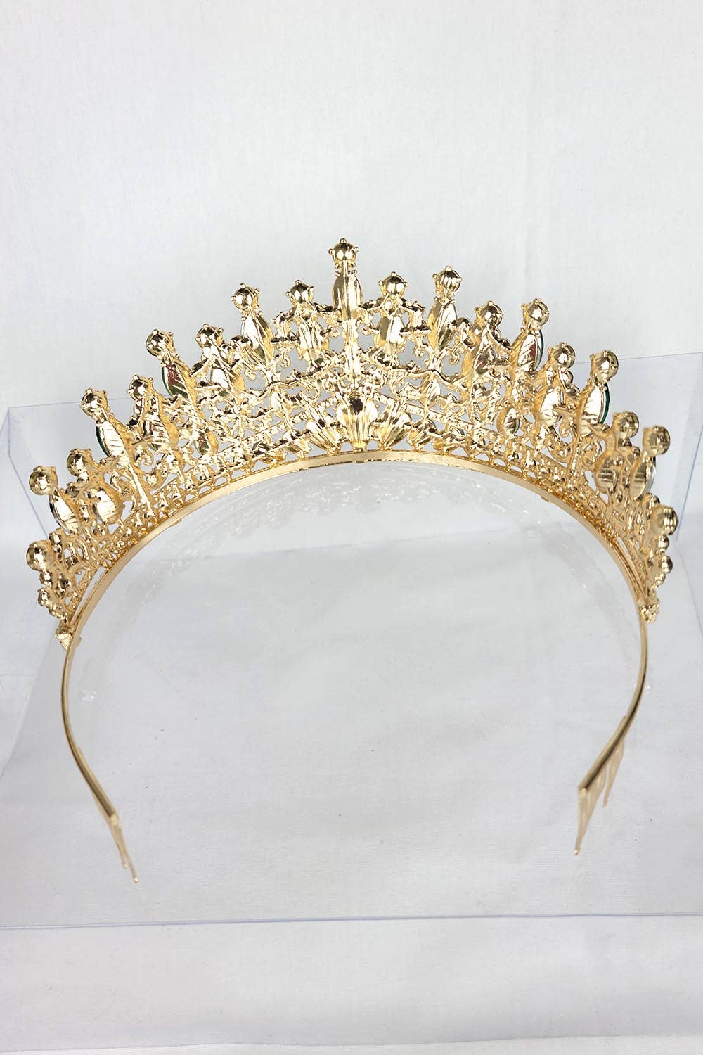 Gold/Crystal Tiara With Jewels - CR137