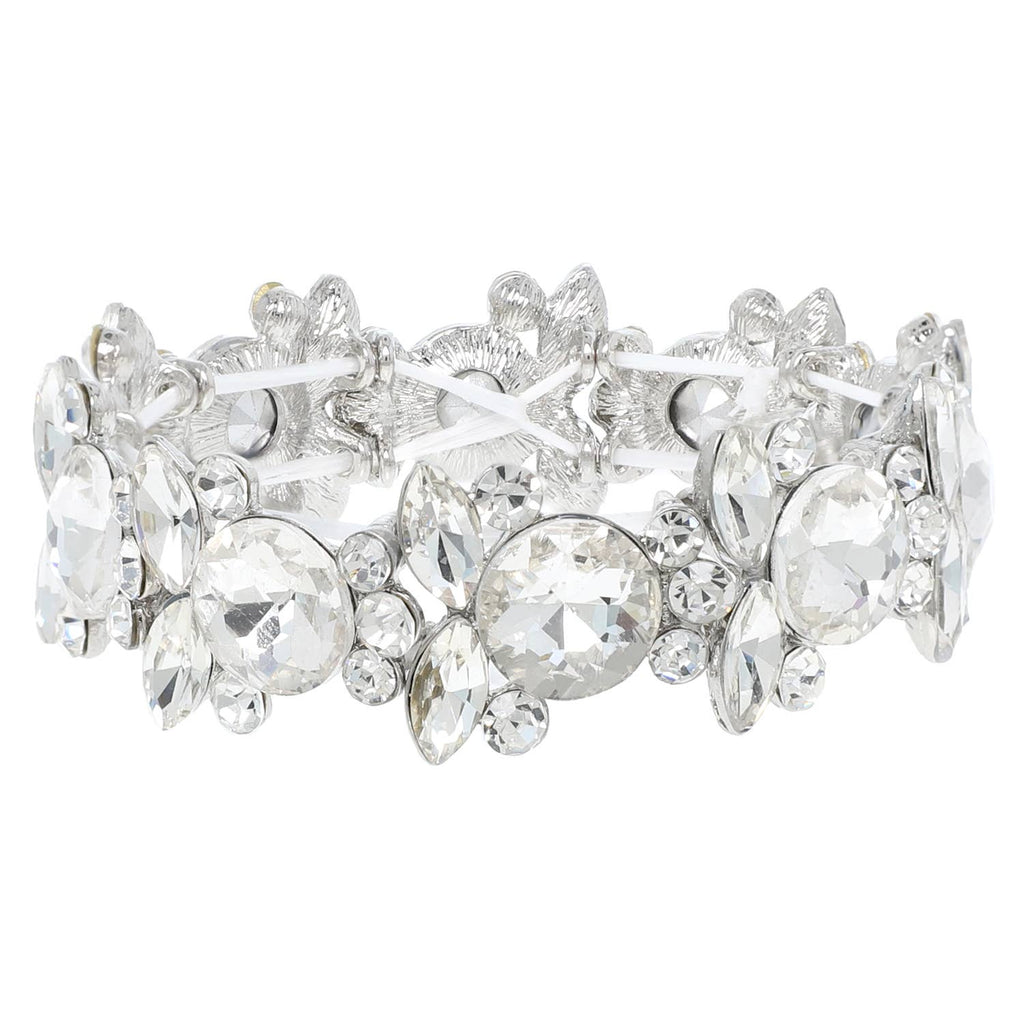 Baroque Crystal Gemstone Cluster Stretch Bracelet