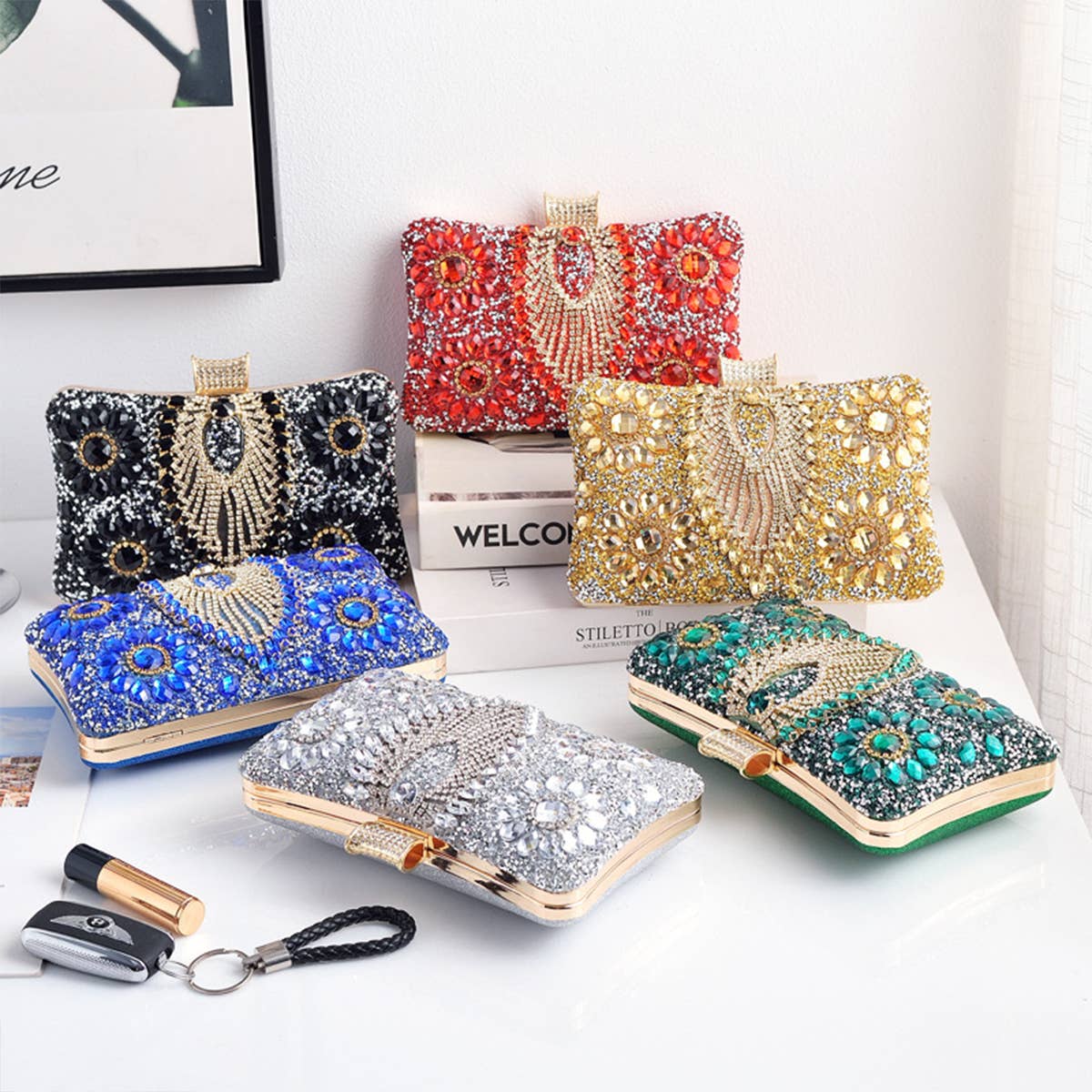 WOMEN DINNER CHAIN ONE-SHOULDER DIAMOND BAG_CWAB0597