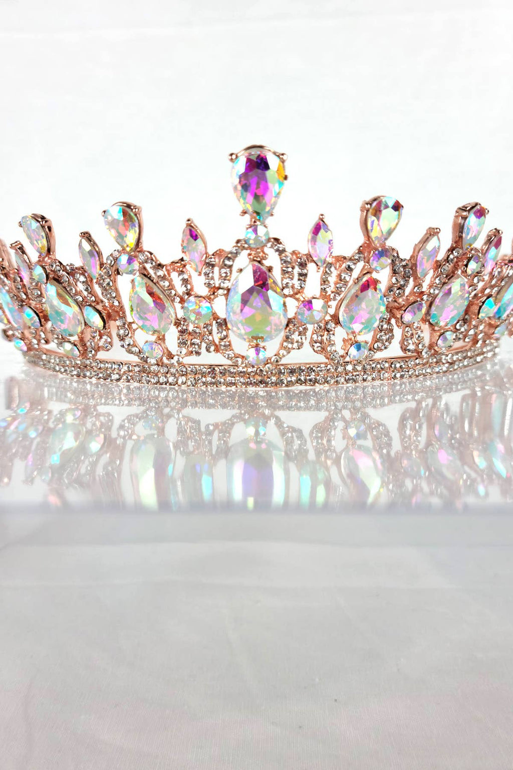 CR 165 HT939 Metal Tiara With Jewel Rhinestones.