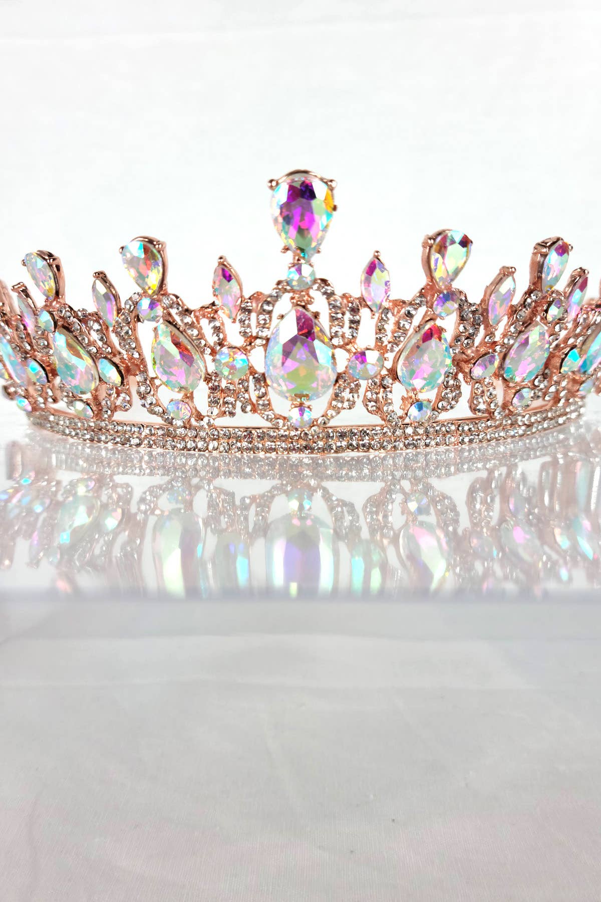 CR 165 HT939 Metal Tiara With Jewel Rhinestones.