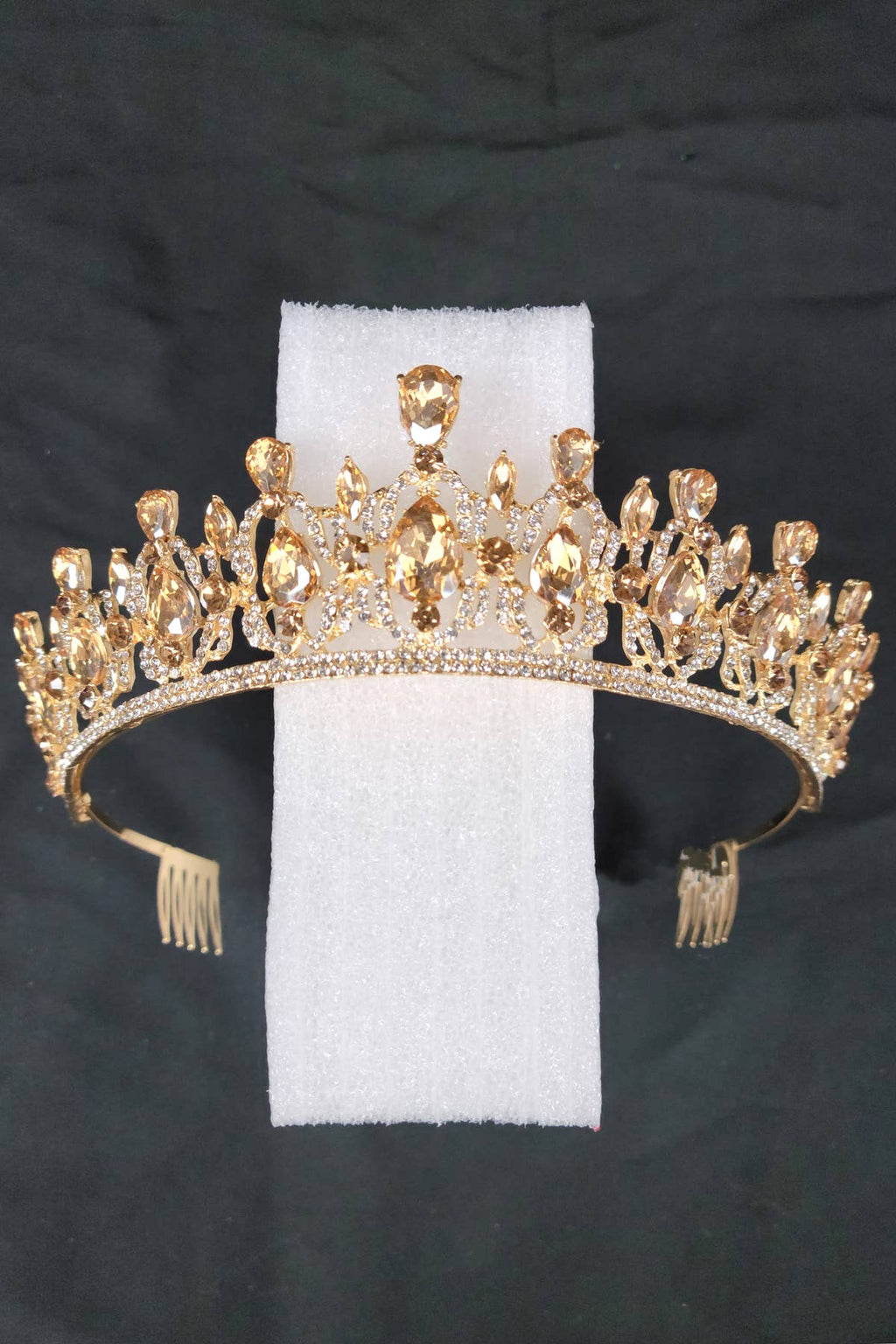 CR 165 HT939 Metal Tiara With Jewel Rhinestones.