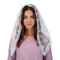 Wht Lace Trad Chapel Veil