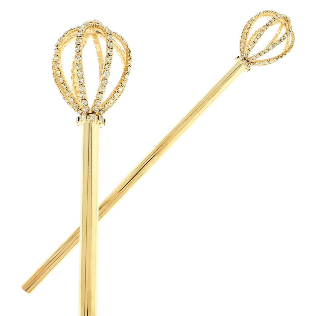 Rhinestone Pave Crown Scepter Wand