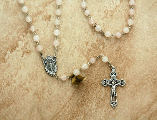 DR1247RQ- Italian Rosary Rose Quartz