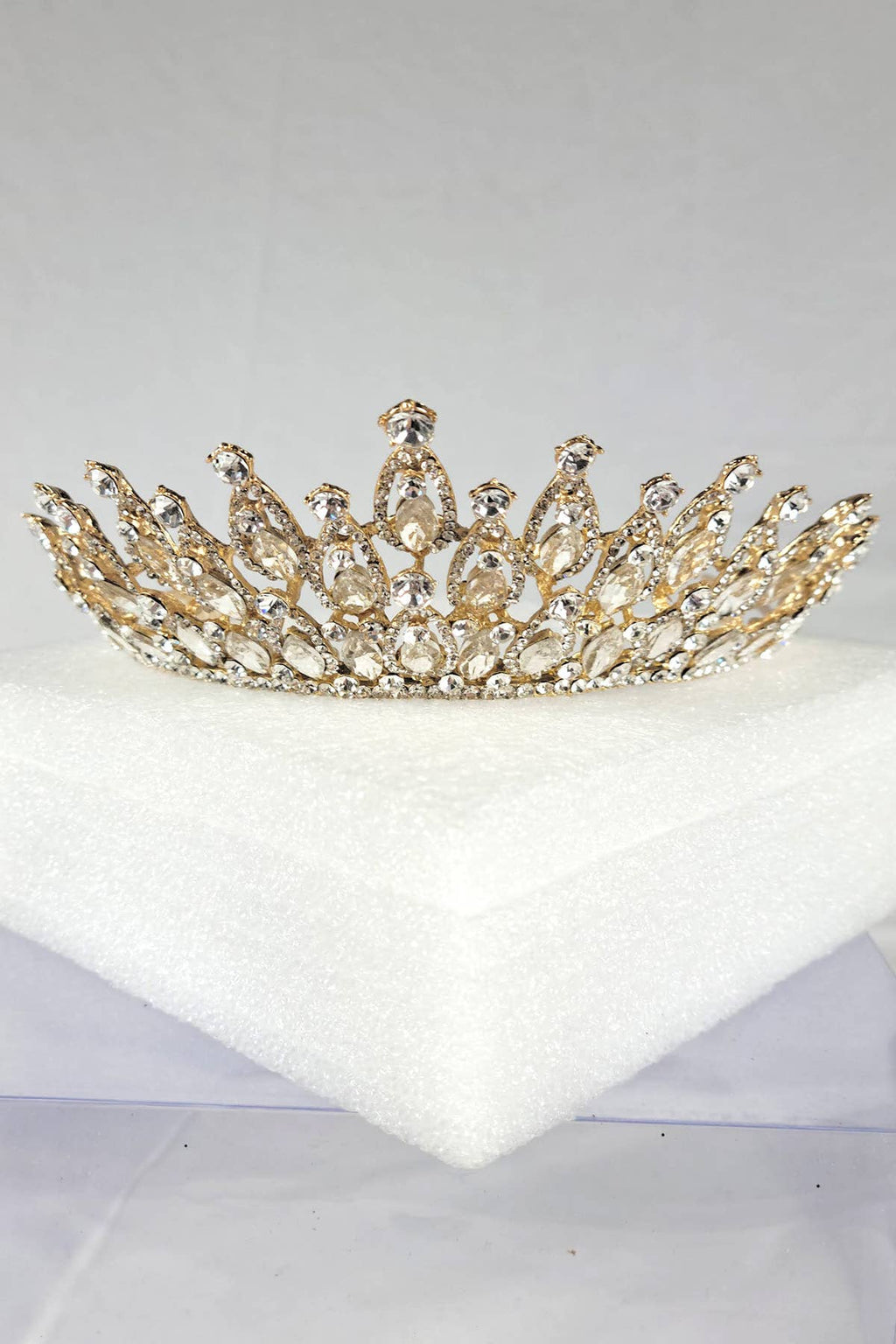 CR 158 HT974 Tiara with navy blue jewel rhinestones