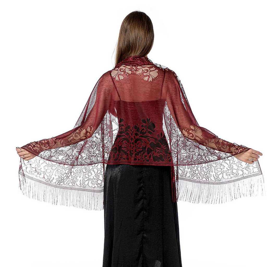 FASHIONABLE EVENING HOLLOW LACE SHAWL_CWASC1072