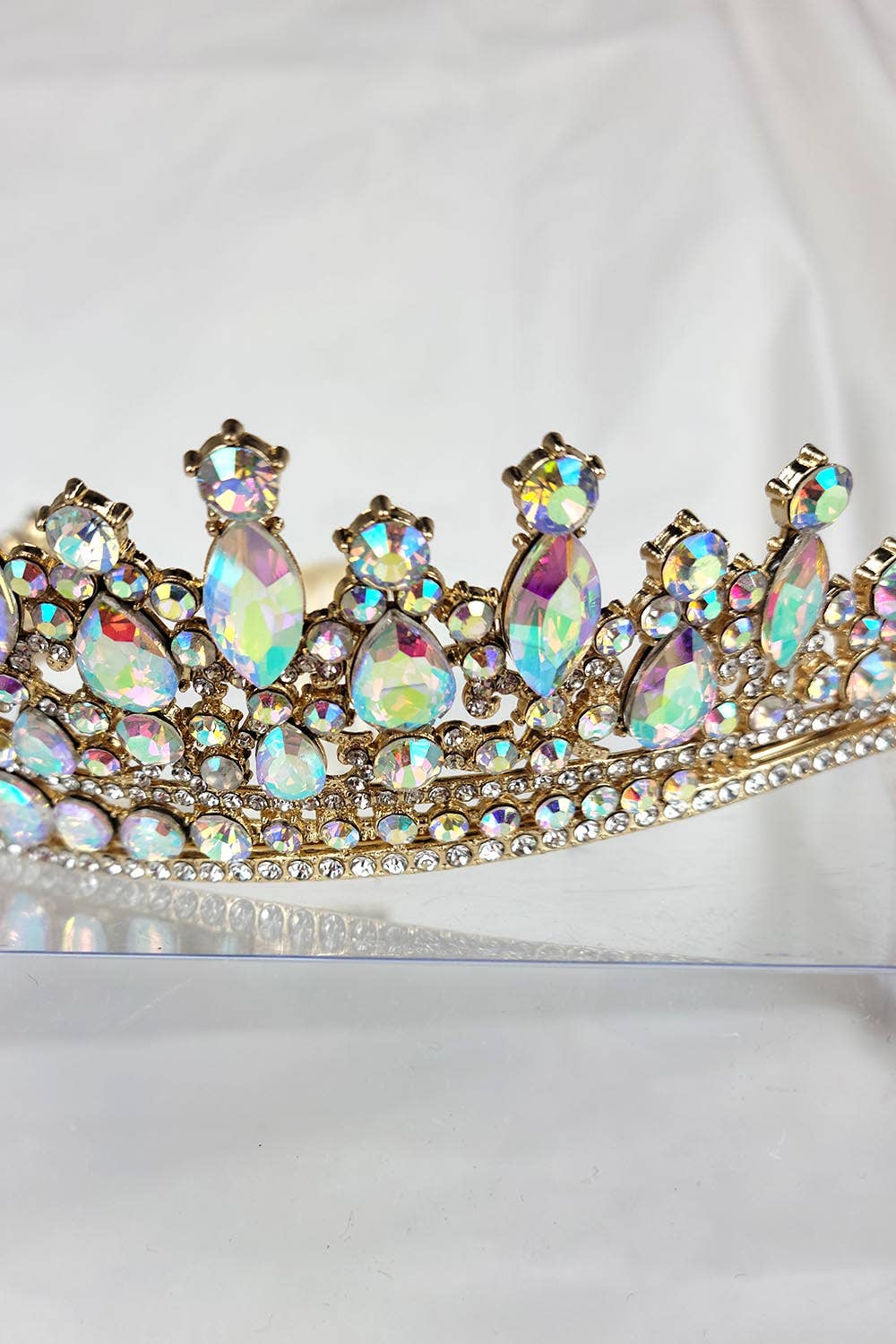 Gold/Crystal Tiara With Jewels - CR137