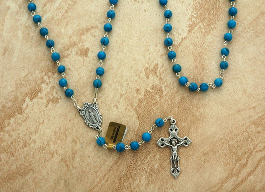 DR1247TQ - Italian Rosary Turquoise