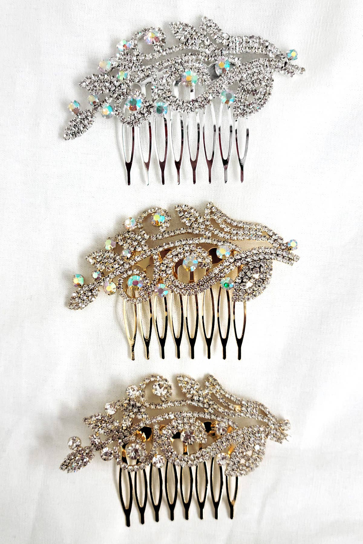 Metal Hair Comb With Jewels HJH0856