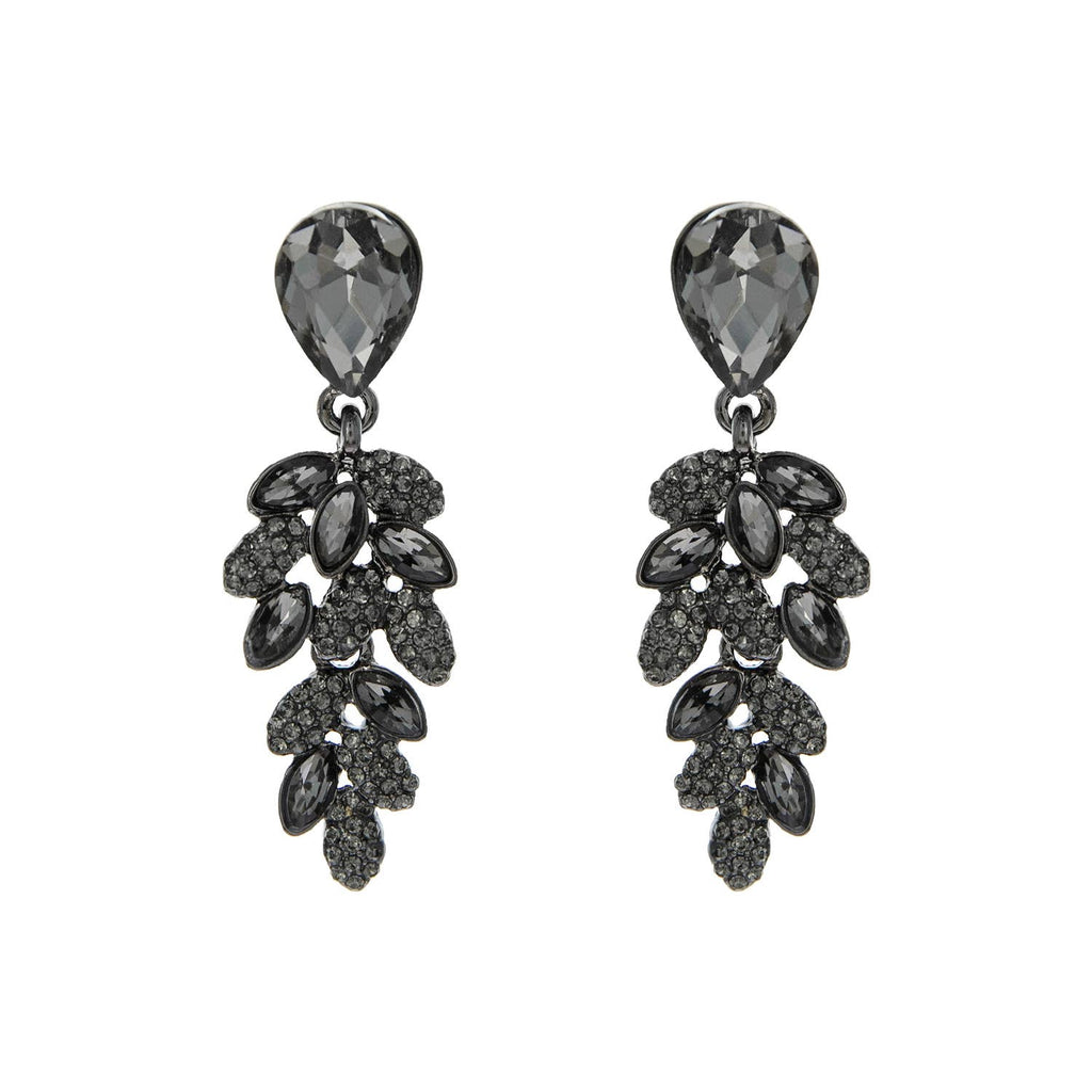 Teardrop Post Multi Rhinestone & Pave Drop Dangle Earrings