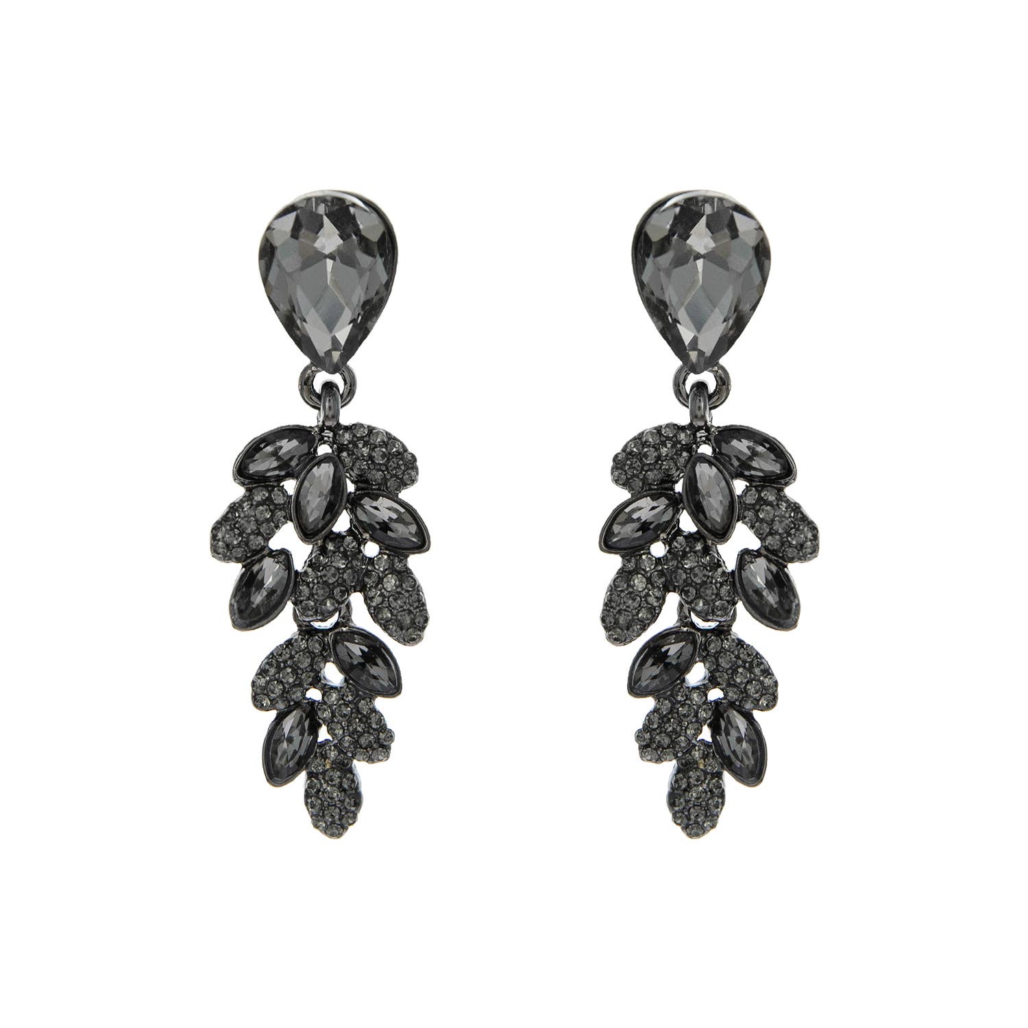 Teardrop Post Multi Rhinestone & Pave Drop Dangle Earrings