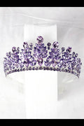 CR 163 HT971 Metal tiara with jewel rhinestones Lavender